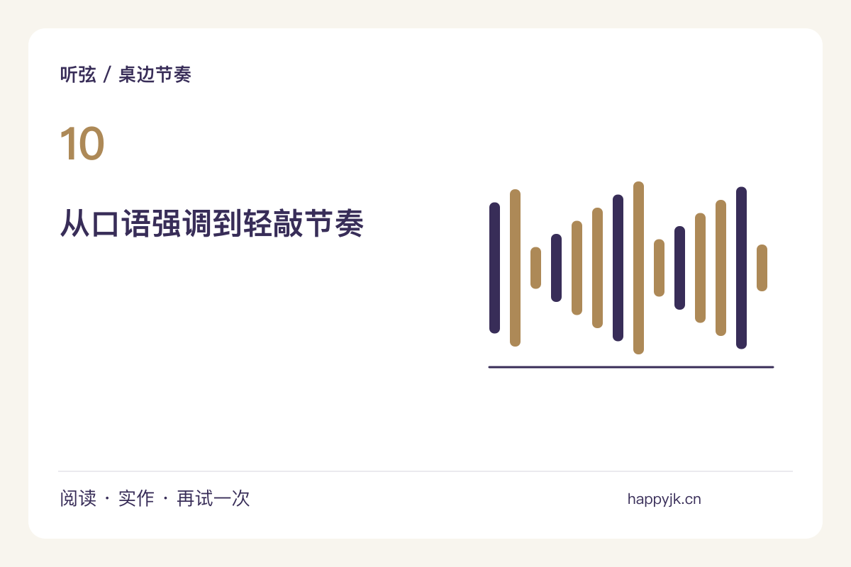 一句短句变成节奏，把说话重音敲出来主题图解